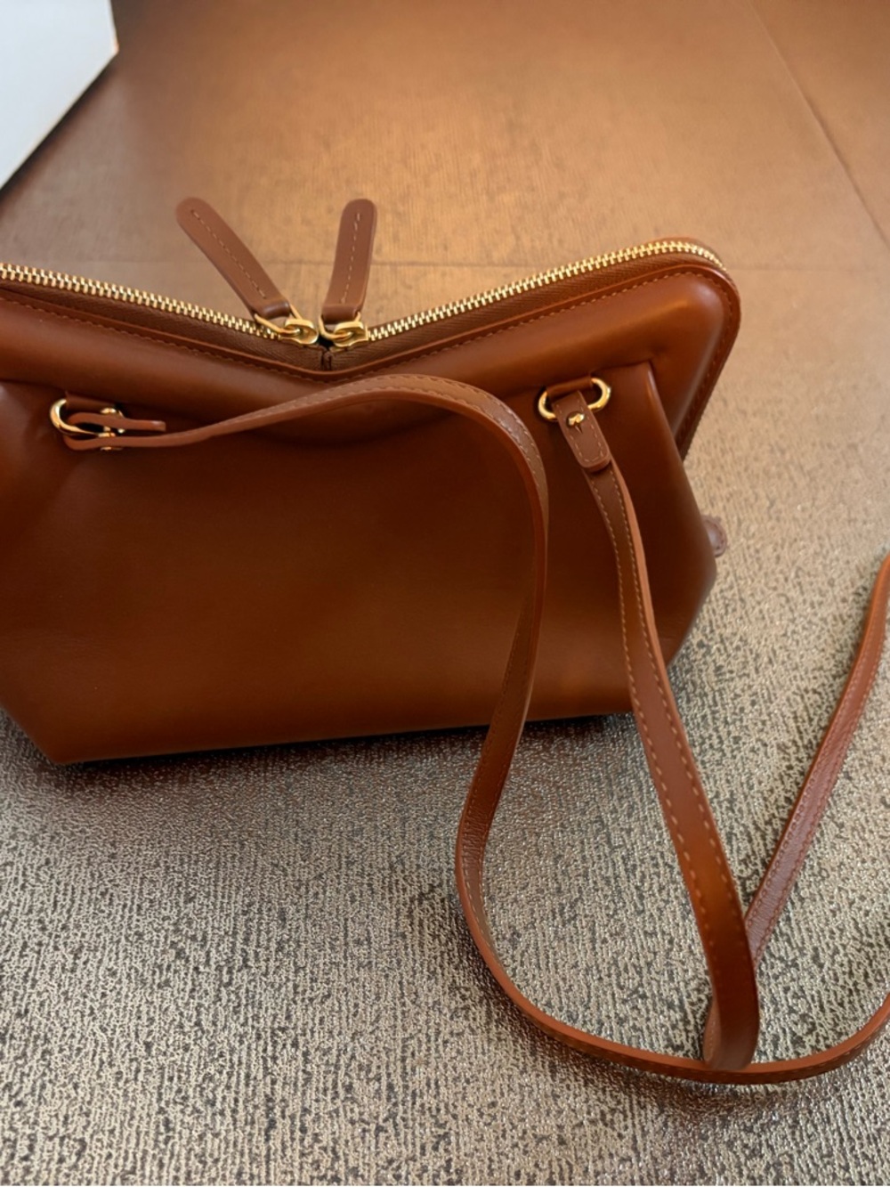 Mansur Gavriel luggage color  Leather Crossbody with Gold Hardware